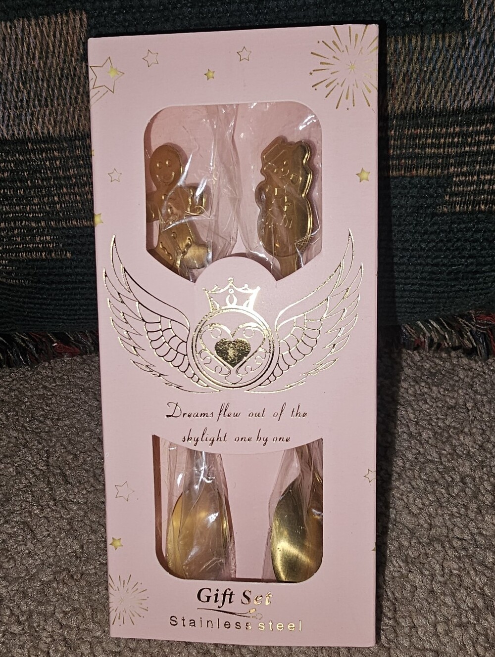 Dreams Flew Out of The Skylight Holiday Gift Set Spoons. Snowman Gingerbread.